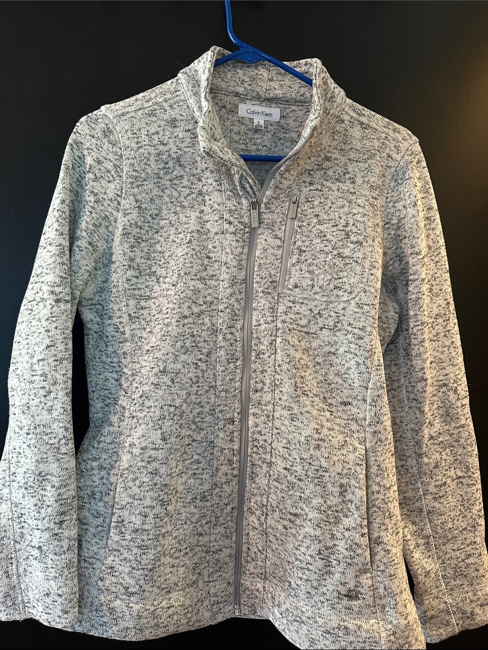 Calvin Klein Women's Heather Gray Zip Utility Jacket